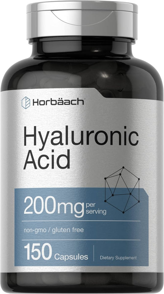 Horbäach Hyaluronsäure Kapseln | 200 mg | 150 Kapseln | Non-GMO & Glutenfrei
