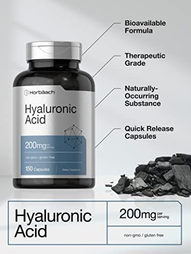 Horbäach Hyaluronsäure Kapseln | 200 mg | 150 Kapseln | Non-GMO & Glutenfrei