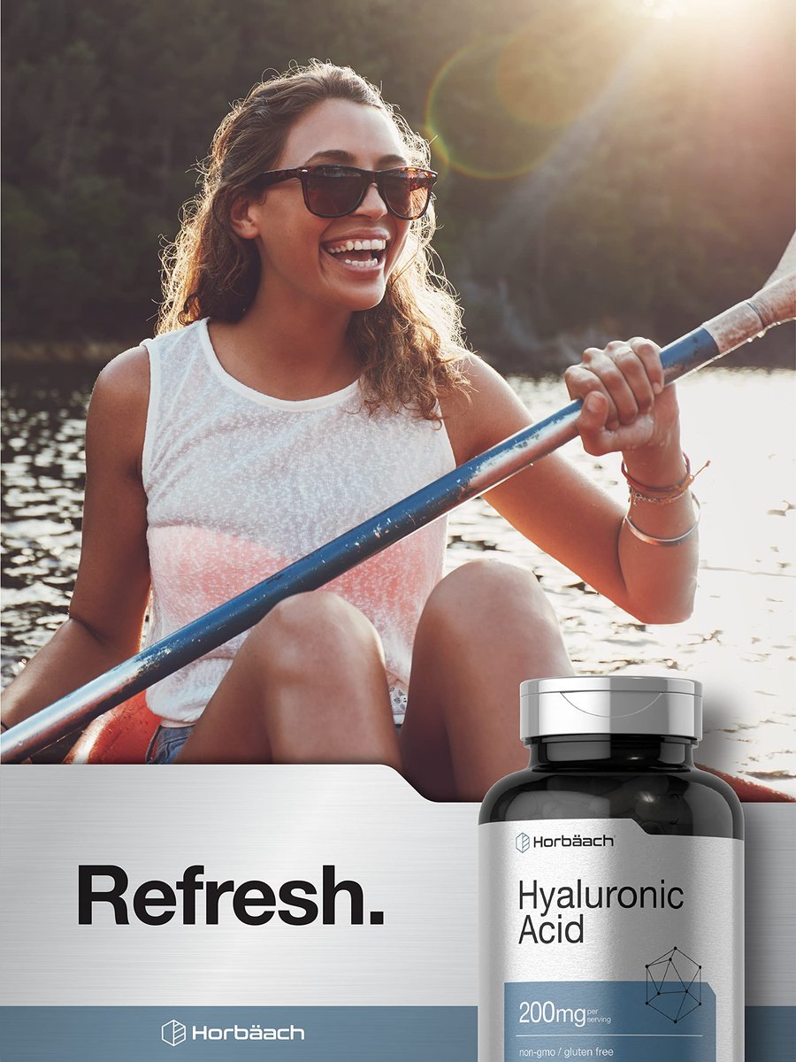 Horbäach Hyaluronsäure Kapseln | 200 mg | 150 Kapseln | Non-GMO & Glutenfrei
