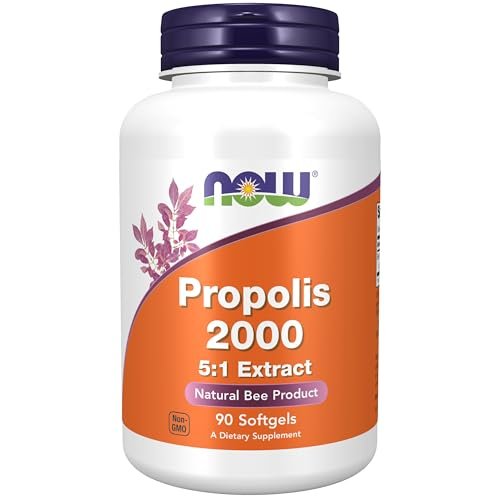 NOW Foods Propolis 2000 mg, 5:1 Extrakt, 90 Softgels – Natürliches Bienenprodukt