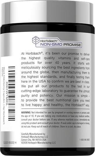 Horbäach Schwarzer Holunder | 180 Kapseln | Sambucus-Extrakt Nahrungsergänzungsmittel | Non-GMO & Glutenfrei