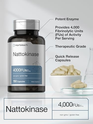 Horbäach Nattokinase 4000 FU – 150 Kapseln | Non-GMO, Glutenfrei, Premium Enzympräparat