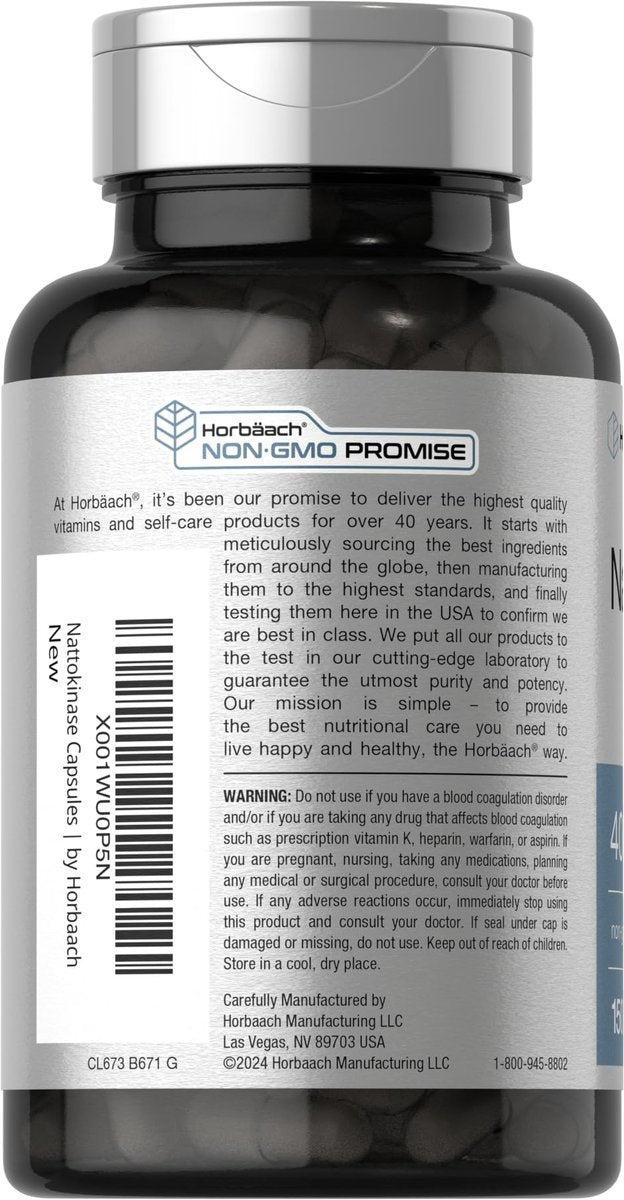 Horbäach Nattokinase 4000 FU – 150 Kapseln | Non-GMO, Glutenfrei, Premium Enzympräparat
