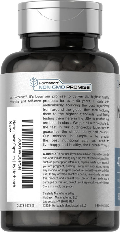 Horbäach Nattokinase 4000 FU – 150 Kapseln | Non-GMO, Glutenfrei, Premium Enzympräparat