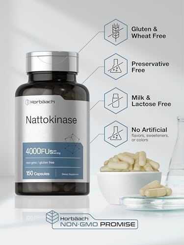 Horbäach Nattokinase 4000 FU – 150 Kapseln | Non-GMO, Glutenfrei, Premium Enzympräparat
