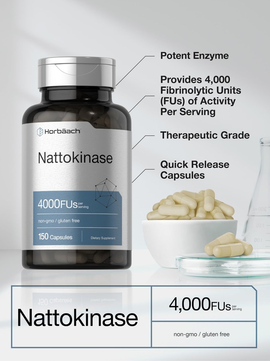 Horbäach Nattokinase 4000 FU – 150 Kapseln | Non-GMO, Glutenfrei, Premium Enzympräparat