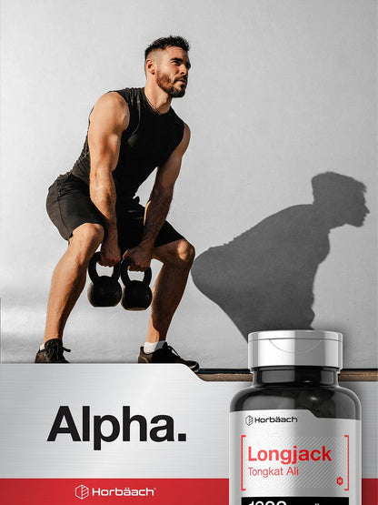 Horbäach Longjack Tongkat Ali für Männer und Frauen | 120 Kapseln | Extrakt Ergänzung | Maximale Stärke | Eurycoma Longifolia | Non-GMO und Glutenfrei