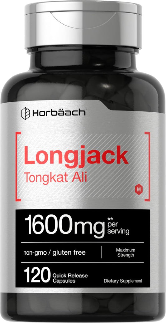 Horbäach Longjack Tongkat Ali für Männer und Frauen | 120 Kapseln | Extrakt Ergänzung | Maximale Stärke | Eurycoma Longifolia | Non-GMO und Glutenfrei