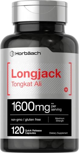 Horbäach Longjack Tongkat Ali für Männer und Frauen | 120 Kapseln | Extrakt Ergänzung | Maximale Stärke | Eurycoma Longifolia | Non-GMO und Glutenfrei