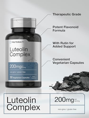 Horbäach Luteolin Komplex 200mg | 50 Kapseln | Mit Rutin | Vegetarisch, Ohne Gentechnik & Glutenfrei