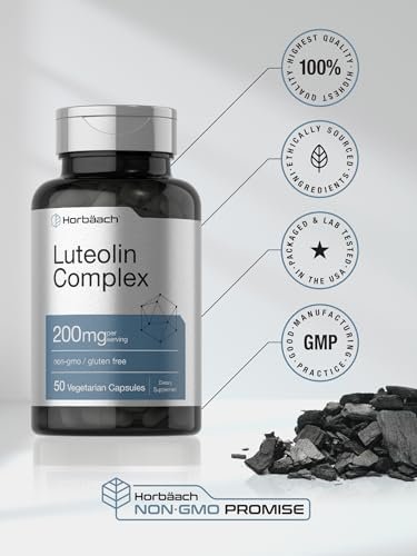 Horbäach Luteolin Komplex 200mg | 50 Kapseln | Mit Rutin | Vegetarisch, Ohne Gentechnik & Glutenfrei