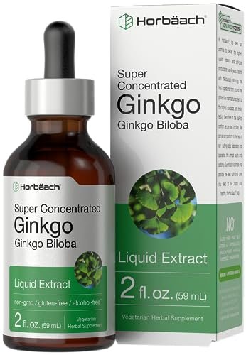 Horbäach Ginkgo Biloba Extrakt Flüssig 60 ml – Alkoholfreies Kräuterergänzungsmittel, Vegetarisch, Nicht-GVO, Glutenfrei