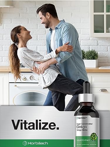 Horbäach Ginkgo Biloba Extrakt Flüssig 60 ml – Alkoholfreies Kräuterergänzungsmittel, Vegetarisch, Nicht-GVO, Glutenfrei