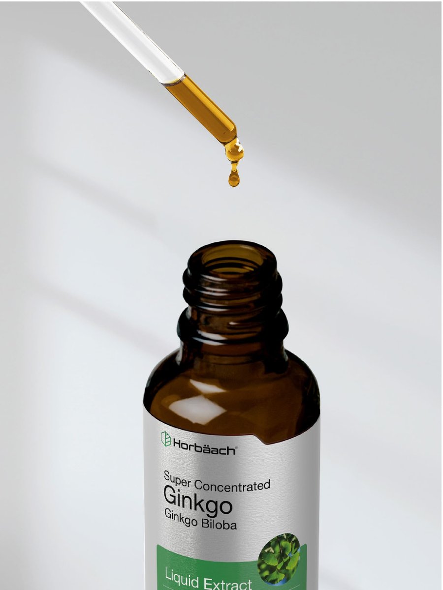 Horbäach Ginkgo Biloba Extrakt Flüssig 60 ml – Alkoholfreies Kräuterergänzungsmittel, Vegetarisch, Nicht-GVO, Glutenfrei