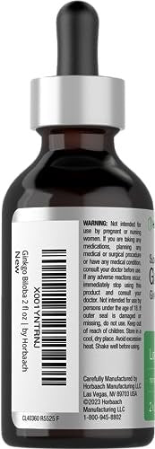 Horbäach Ginkgo Biloba Extrakt Flüssig 60 ml – Alkoholfreies Kräuterergänzungsmittel, Vegetarisch, Nicht-GVO, Glutenfrei
