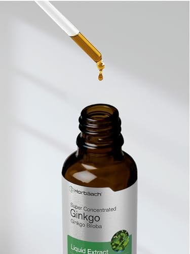 Horbäach Ginkgo Biloba Extrakt Flüssig 60 ml – Alkoholfreies Kräuterergänzungsmittel, Vegetarisch, Nicht-GVO, Glutenfrei