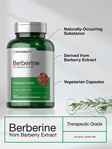Horbaach Berberin HCL Kapseln | 500 mg | 120 Kapseln | aus Berberitzen-Extrakt | Therapeutische Qualität | Vegetarisch, Non-GMO, Glutenfrei