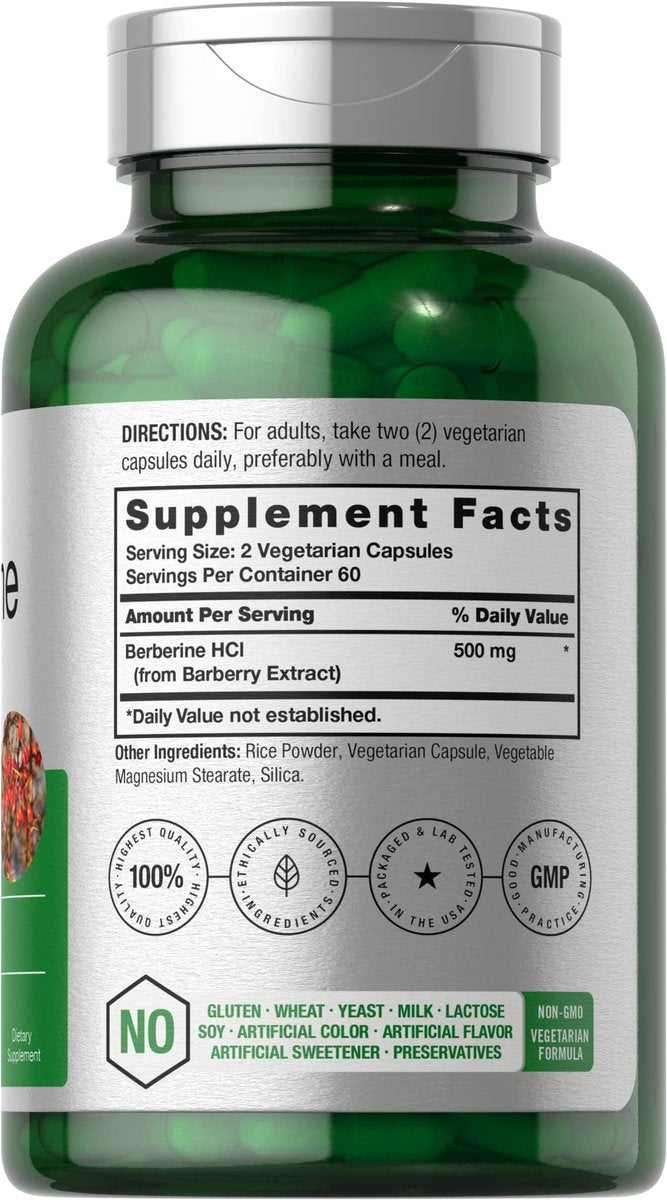 Horbaach Berberin HCL Kapseln | 500 mg | 120 Kapseln | aus Berberitzen-Extrakt | Therapeutische Qualität | Vegetarisch, Non-GMO, Glutenfrei