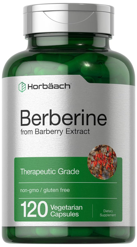 Horbaach Berberin HCL Kapseln | 500 mg | 120 Kapseln | aus Berberitzen-Extrakt | Therapeutische Qualität | Vegetarisch, Non-GMO, Glutenfrei