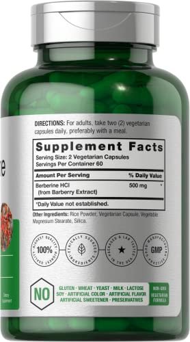 Horbaach Berberin HCL Kapseln | 500 mg | 120 Kapseln | aus Berberitzen-Extrakt | Therapeutische Qualität | Vegetarisch, Non-GMO, Glutenfrei