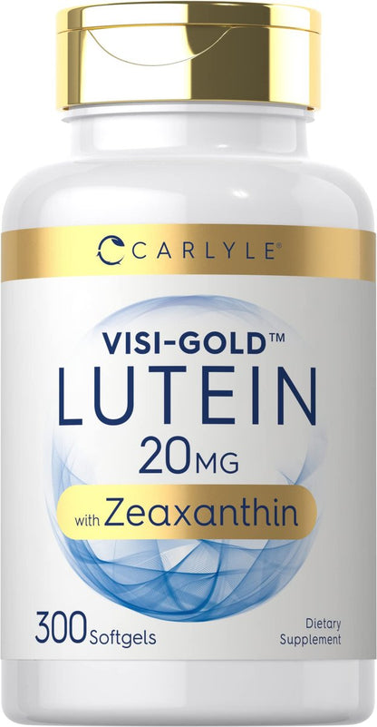 Carlyle Lutein und Zeaxanthin 20 mg | 300 Weichkapseln | Augen-Vitamine | Nicht-GVO & Glutenfrei
