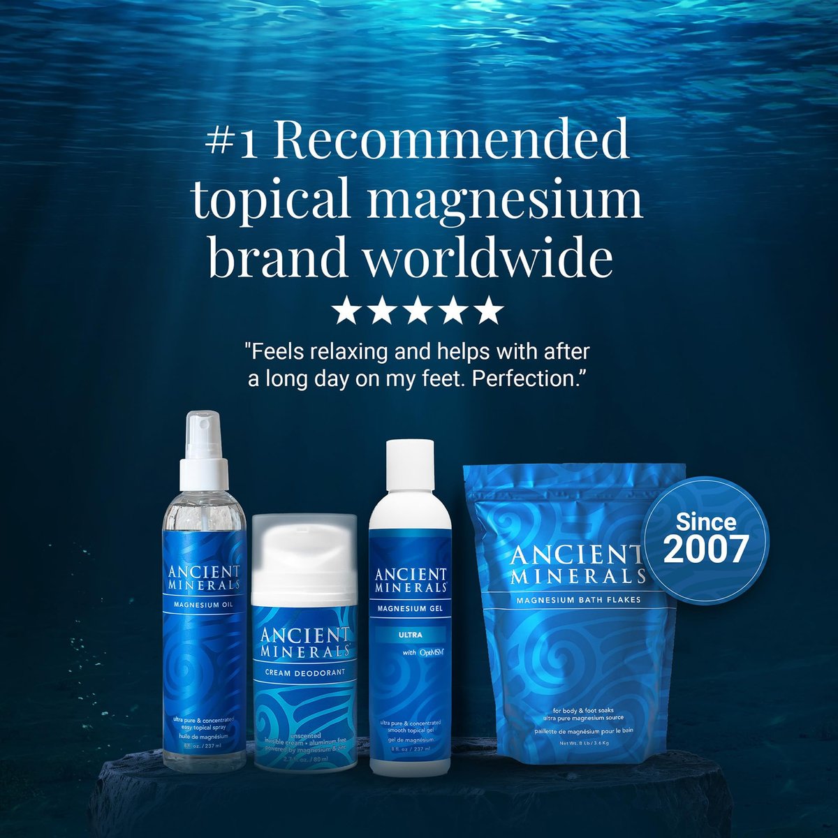 Ancient Minerals Magnesium Öl Spray Sensitiv – Neue Formel mit Allantoin, Bio-Kamille und Bio-Aloe Vera (118 ml)