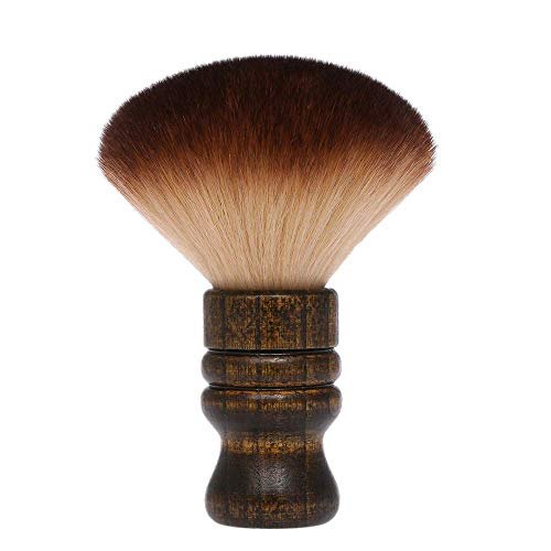 Großer Nackenstaubpinsel Anself – Weicher Barber-Gesichtsreiniger, Nylonhaarpinsel mit Holzgriff, Haarschneide-Kit