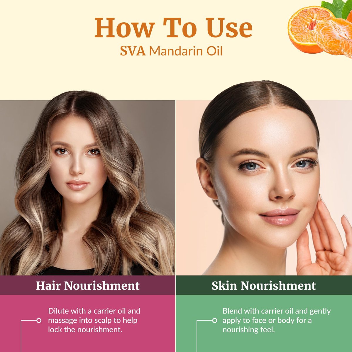 SVA Mandarin Bio Ätherisches Öl – 118 ml – 100% natürliches Mandarinenöl für Diffuser, Haarpflege, Gesicht, Hautpflege, Aromatherapie, Kopfhaut- und Körpermassage, Seifen- und Kerzenherstellung – mit Pipette
