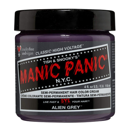 MANIC PANIC Classic Alien Grey Semi-Permanente Haarfarbe - Kühles, mittleres Schiefergrau für Frauen & Männer - Vegan, Ammoniak- & tierversuchsfrei - 4 oz