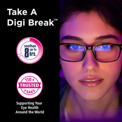 Rohto Digi-Eye Augentropfen für digitale Augenbelastung – Lang anhaltende Kühlung und Beruhigung bei roten, müden Augen, 2x 12 ml