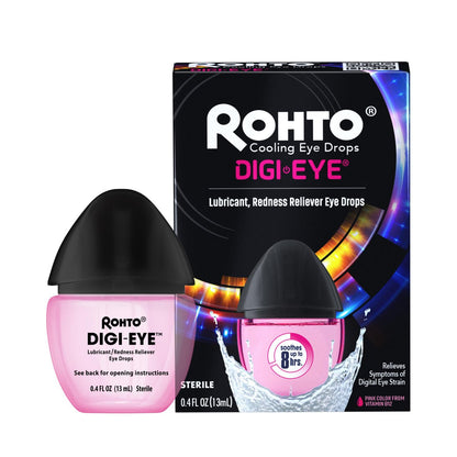 Rohto Digi-Eye Augentropfen für digitale Augenbelastung – Lang anhaltende Kühlung und Beruhigung bei roten, müden Augen, 2x 12 ml