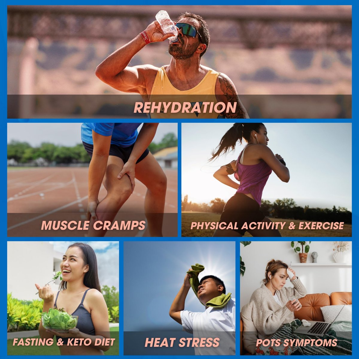 Polyfit Electrolyte Salts – 100 Salzpillen – NSF-zertifiziert – Elektrolyt-Ersatz-Salz-Tabletten für Läufer – Nahrungsergänzungsmittel für schnelle Hydratation, Erholung und Ausdauer