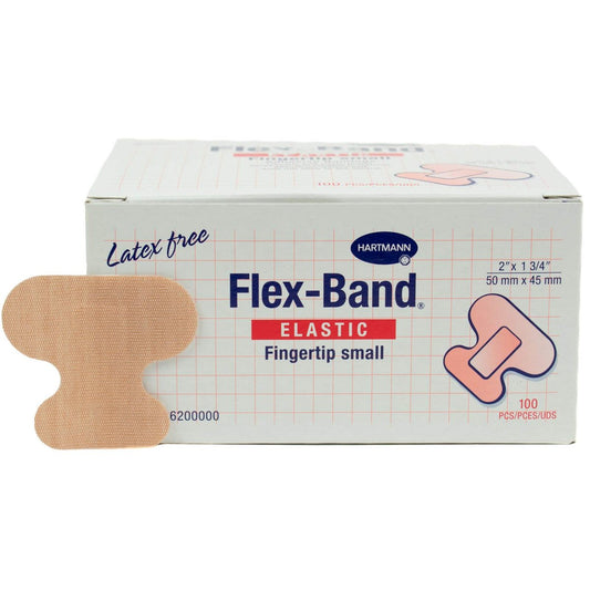 Hartmann Flex-Band Fingerkuppenverband, Klebefixierender Stoffverband, 2" x 1-3/4", 100 Stück pro Box