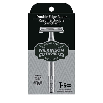 Wilkinson Sword Doppelklingen-Rasierer für Herren mit 5 Ersatzklingen