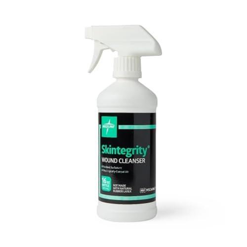 Medline Skintegrity Wundreinigungsspray – 16 Unzen Sprühflasche zur Wundreinigung, Wunddebridement, Entfernung von Proteinen, Druckgeschwüre, infizierte Wunden – verstellbarer Sprühnebel von Nebel bis Strahl