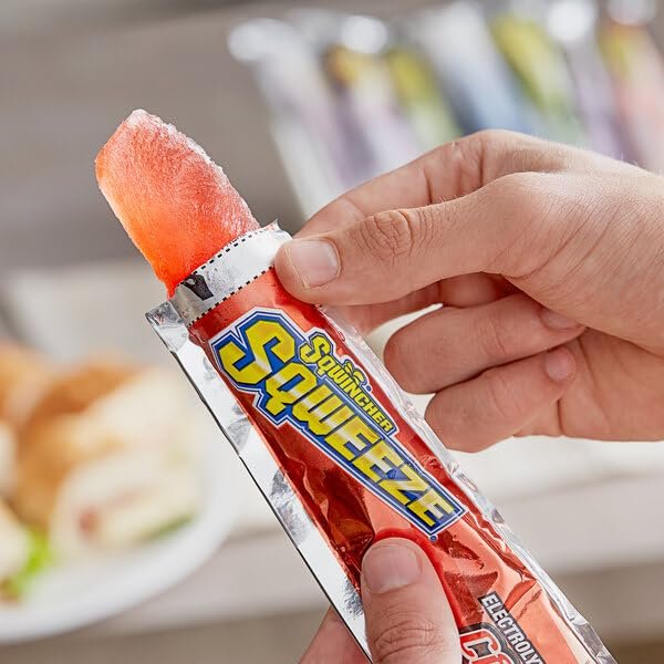 Sqwincher Sqweeze Elektrolyt-Auffrischungs-Eis am Stiel, gemischte Sorten, 10er-Pack
