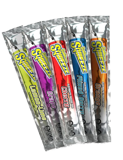 Sqwincher Sqweeze Elektrolyt-Auffrischungs-Eis am Stiel, gemischte Sorten, 10er-Pack