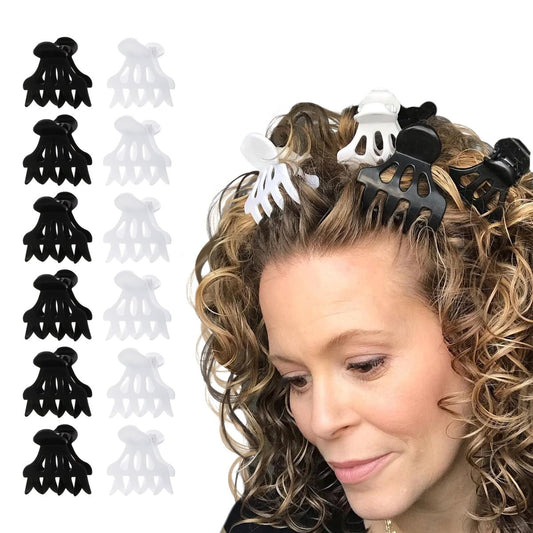Curl Keeper Claw Clips für dickes & dünnes Haar, Rollklemmen (12er-Pack) – Breite Zähne, große Haarspangen für Frauen – Unterstützt & schafft Volumen – Leichte, pflegeleichte Haarstyling-Accessoires