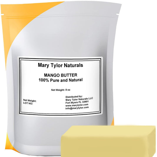 Mary Tylor Naturals Mango Butter 8 oz – Kaltgepresst, Unraffiniert, Roh, Rein – Für Haare, Haut und Nägel