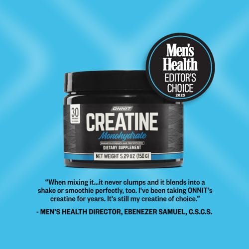 ONNIT Creatin-Monohydrat-Pulver – IGEN™ Non-GMO getestet, 5 g Premium-Creatin für Muskelkraft, Leistung und magere Masse, unterstützt die Gehirngesundheit und zelluläre Energie, ungesüßt, 30 Portionen, 150 g