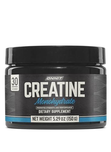 ONNIT Creatin-Monohydrat-Pulver – IGEN™ Non-GMO getestet, 5 g Premium-Creatin für Muskelkraft, Leistung und magere Masse, unterstützt die Gehirngesundheit und zelluläre Energie, ungesüßt, 30 Portionen, 150 g
