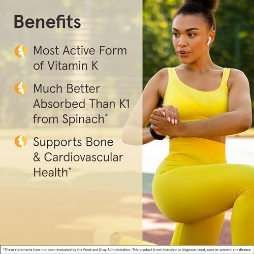 Jarrow Formulas MK-7 180 mcg - Bioaktive Form von Vitamin K2 für Knochen & Herz-Kreislauf-Gesundheit - 30 Portionen (Weichkapseln) - Glutenfrei
