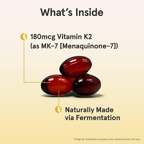 Jarrow Formulas MK-7 180 mcg - Bioaktive Form von Vitamin K2 für Knochen & Herz-Kreislauf-Gesundheit - 30 Portionen (Weichkapseln) - Glutenfrei