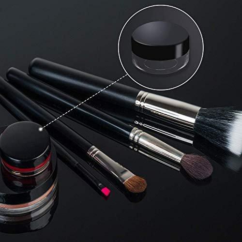 Onwon 10 Stück leere durchsichtige Plastik-Make-up-Probenbehälter mit 2 Mini-Spateln, 3/5/10/15/20 Gramm Kosmetikbehälter mit Schraubdeckel