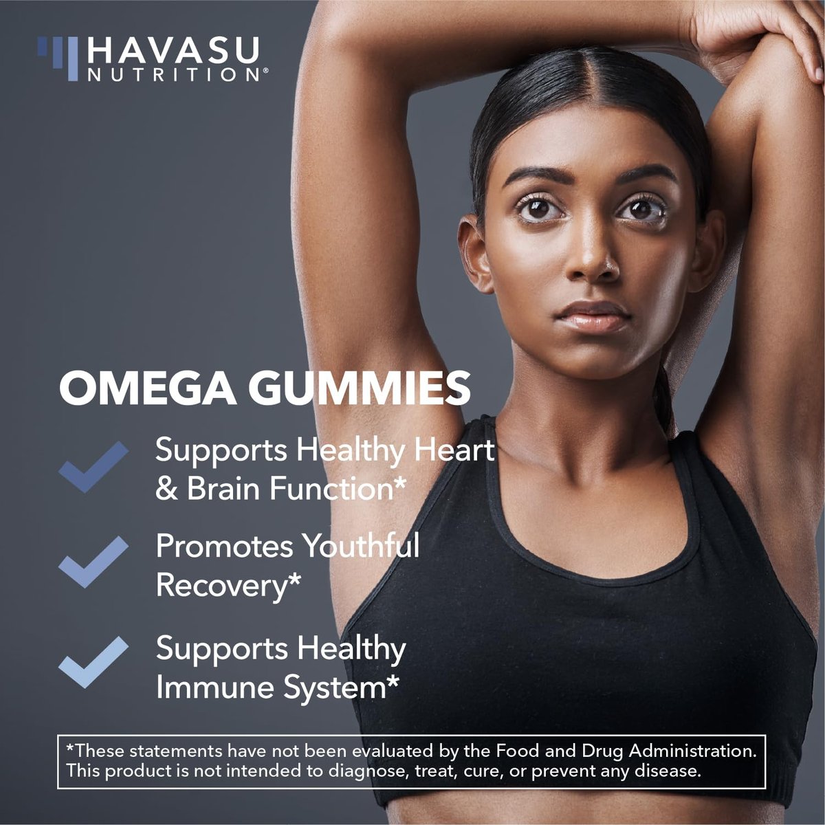 Omega 3 6 9 + DHA Gummies für Erwachsene – Pflanzliche Alternative zu Fischöl mit Chiasamenöl und Algen – Unterstützt Gehirn- und Immunfunktion – Zitronen- und Orangenaroma – Vegetarierfreundlich – 60 Stück