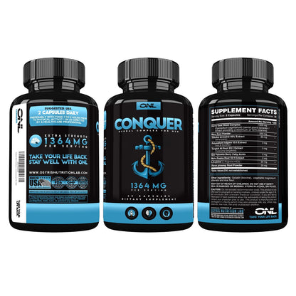 Conquer Sperma-Volumen-Booster – Männliches Nahrungsergänzungsmittel & Libido-Booster – Fruchtbarkeitsergänzung für Spermagesundheit & Testosteron-Booster – Maca-Wurzel, Bockshornklee & Tribulus – 60 Kapseln