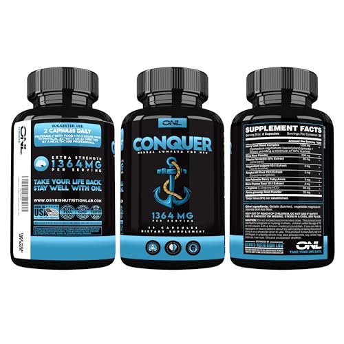 Conquer Sperma-Volumen-Booster – Männliches Nahrungsergänzungsmittel & Libido-Booster – Fruchtbarkeitsergänzung für Spermagesundheit & Testosteron-Booster – Maca-Wurzel, Bockshornklee & Tribulus – 60 Kapseln
