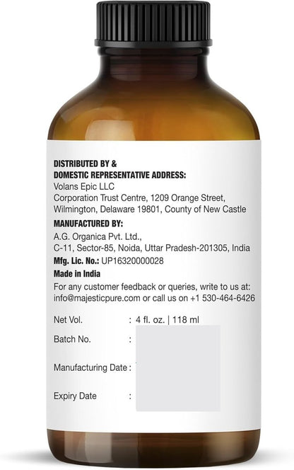 Majestic Pure Teebaumöl 100% rein und natürlich mit Glaspipette – 118 ml – Ätherisches Öl für Diffuser, Aromatherapie, Seifen- und Kerzenherstellung