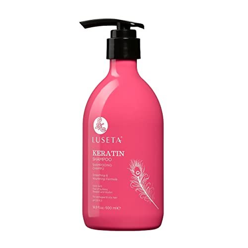 Luseta Keratin Shampoo für trockenes und geschädigtes Haar, glättend und pflegend für coloriertes Haar, 16,9 Unzen