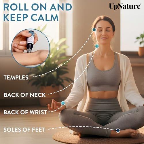 UpNature Calm Beruhigendes Ätherisches Öl Roll-On – 100% Natürliche Aromatherapie zur Entspannung – Pflegebedarf für die Arbeit, Geschenke für Krankenschwestern – Selbstfürsorge-Geschenke für Frauen